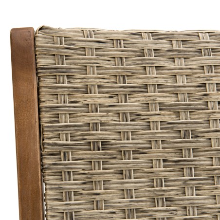 VICTOIRE Set of 2 Folding Garden Chairs - Acacia Wood & Rattan