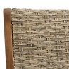 VICK Set of 2 Folding Garden Chairs - Acacia Wood & Rattan