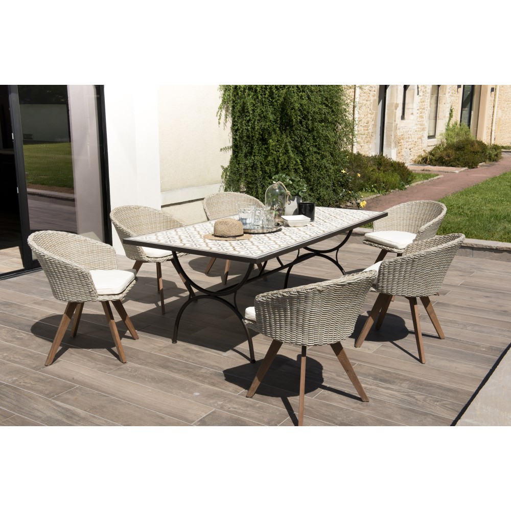 VICTOIRE - 6/8 Seater Acacia Wood Garden Set