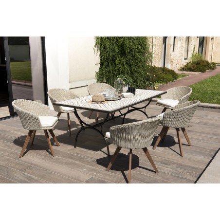 VICTOIRE - 6/8 Seater Acacia Wood Garden Set