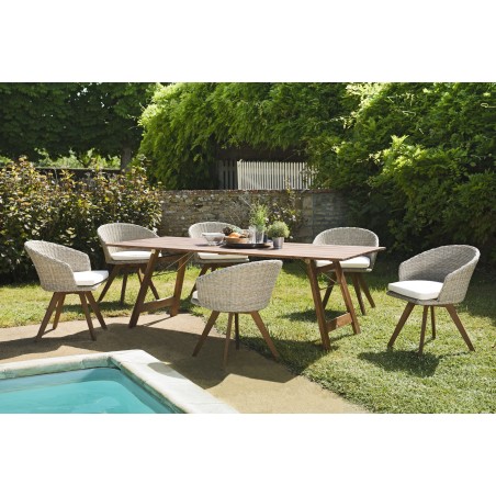 Salon de jardin VICK en bois acacia 6/8 pers