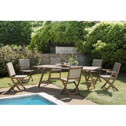 Salon de jardin VICTOIRE en bois acacia 6/8 pers