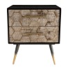 DORRIE - Black Bedside Table with 2 Drawers, Scandi-Style