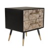 DORRIE - Black Bedside Table with 2 Drawers, Scandi-Style