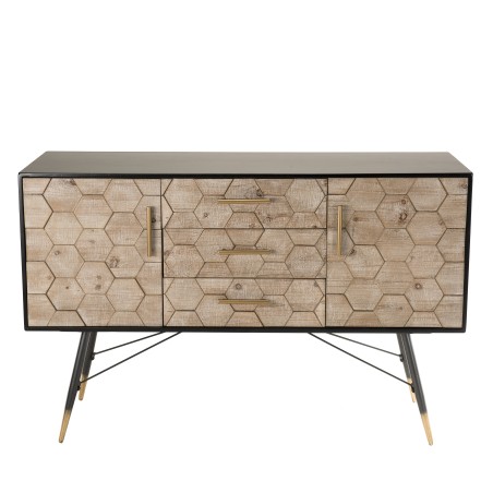 DORRIE Black Sideboard with 2 Doors and 3 Drawers - Scandi Style
