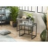HELENA Set of 2 Nesting Side Tables - Zinc Rectangular Tops