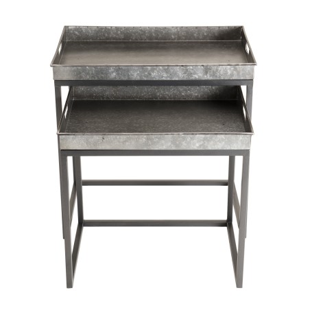 Set de 2 tables d'appoint gigognes HELENA en zinc et métal