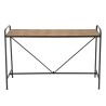 HELENA Console Table - Fir Wood Top Black Metal Legs