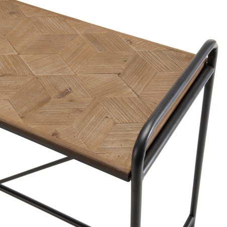 Console HELENA - Sapin marqueté - Pieds métal noir