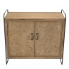HELENA Buffet 2 Doors Fir Wood Marquetry Metal Legs