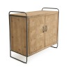 HELENA Buffet 2 Doors Fir Wood Marquetry Metal Legs