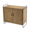 HELENA Buffet 2 Doors Fir Wood Marquetry Metal Legs