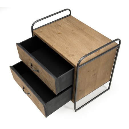 HELENA 2-Drawer Fir Wood Bedside Table