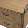 HELENA 2-Drawer Fir Wood Bedside Table