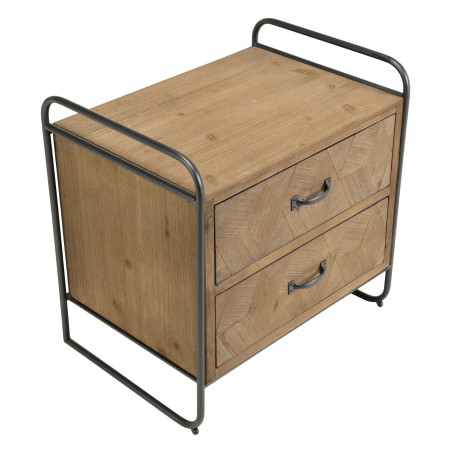 HELENA 2-Drawer Fir Wood Bedside Table
