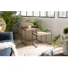 Set de 2 tables d'appoint gigognes HELENA - Sapin marqueté