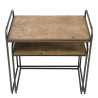 HELENA Set of 2 Nested Side Tables - Fir Wood Rectangular Tops