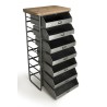 Chiffonnier HELENA - Meuble 7 tiroirs Zinc et Sapin