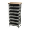 Chiffonnier HELENA - Meuble 7 tiroirs Zinc et Sapin