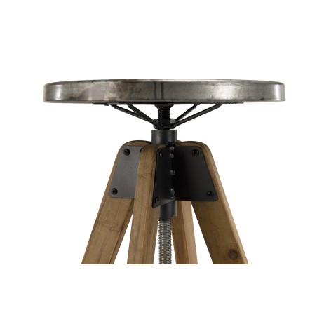 Tabouret de bar HELENA - Assise ronde Zinc vieilli