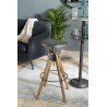 Tabouret de bar HELENA - Assise ronde Zinc vieilli