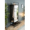 HELENA Black Coat Rack with Mirror - Entryway Furniture