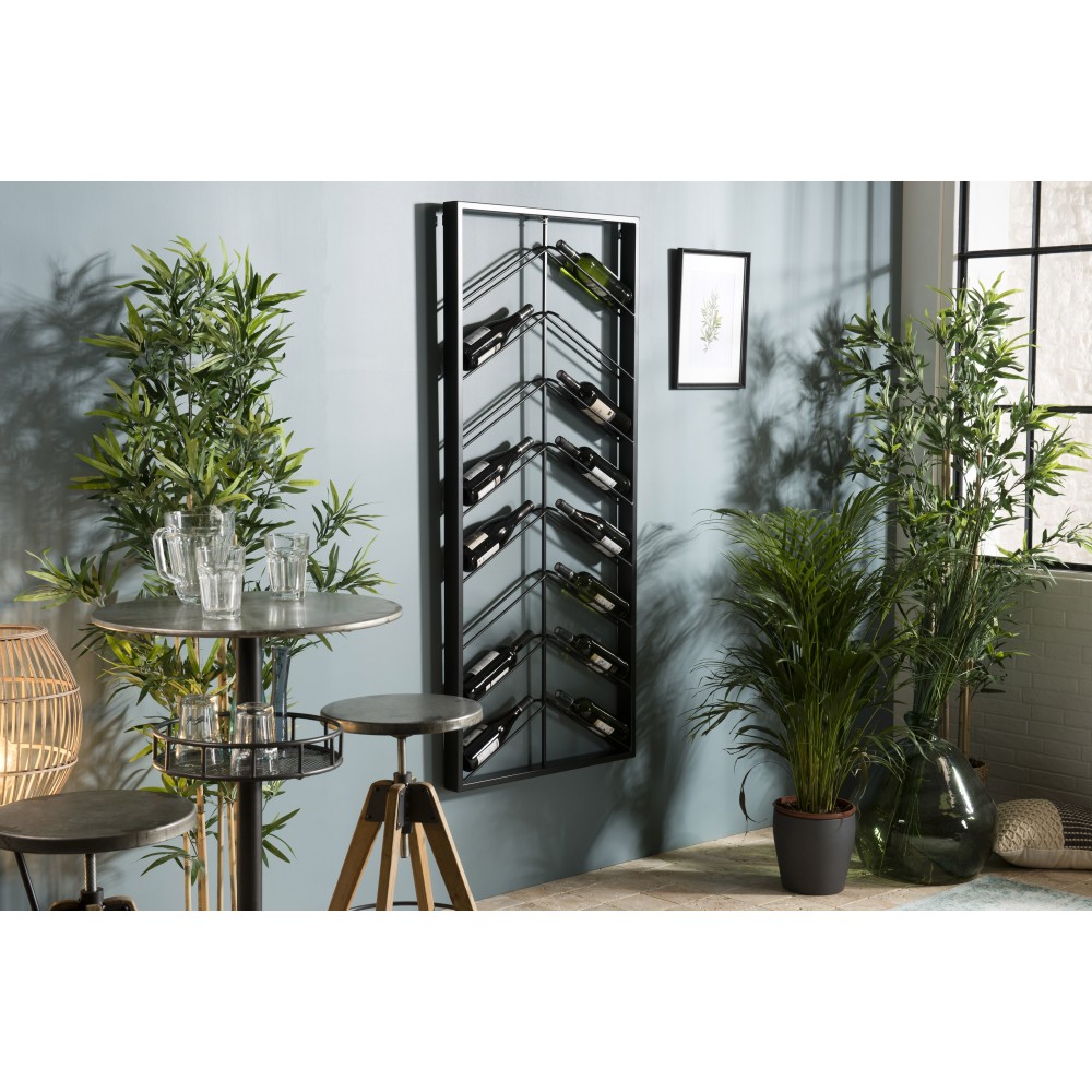 Étagère range-bouteilles HELENA 8 niveaux métal noir
