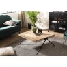 ROMAIN Square Mango Wood Coffee Table with Black Metal Legs