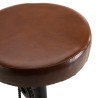 ROMAIN Industrial Bar Stool - Brown Leather & Black Metal