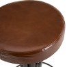 Tabouret industriel ROMAIN cuir marron hauteur ajustable