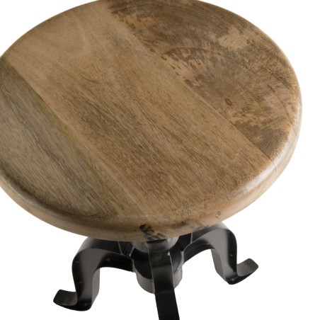 Tabouret industriel ROMAIN en bois de manguier
