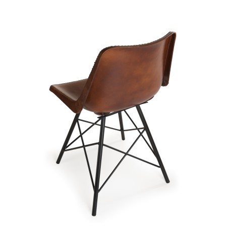 ROMAIN - Set of 2 Scandi Leather Chairs