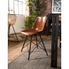 ROMAIN - Set of 2 Scandi Leather Chairs