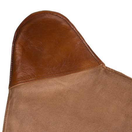 ROMAIN Butterfly Chair - Brown Canvas and Leather