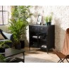 ROMAIN Industrial Black Metal Sideboard - 2 Doors, 2 Drawers