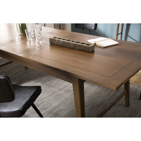 LARA Brown Extendable Rectangular Dining Table 200/240 cm - Mindi Wood