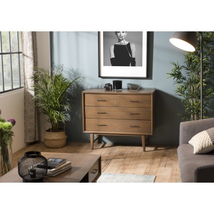 Commode LARA - Bois Mindi 4 tiroirs