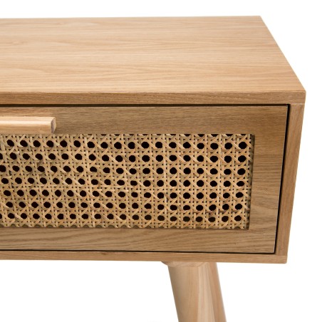 Console RODRIGO - Bois Cannage 2 Tiroirs Naturel
