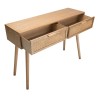 Console RODRIGO - Bois Cannage 2 Tiroirs Naturel