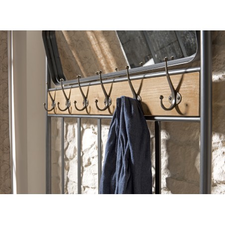 DORIA - Entryway Coat Rack with Mirror and 2 Shelves