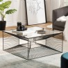 TOD - Square Coffee Table 80.5x80.5cm Black Metal Glass Top