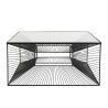 TOD - Square Coffee Table 80.5x80.5cm Black Metal Glass Top