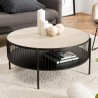 Table basse ronde TOD double plateau 80x80cm