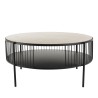 TOD Round Coffee Table Double Tray 80x80cm Metal Base Light Wood