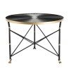 TOD - Round Side Table 61x61cm Black Metal with Gold Trim
