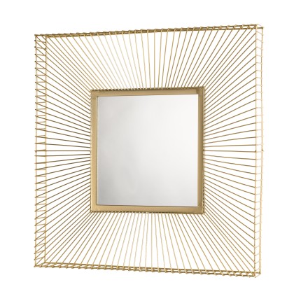 Miroir carré 65x65cm métal doré - Décoration murale sophistiquée