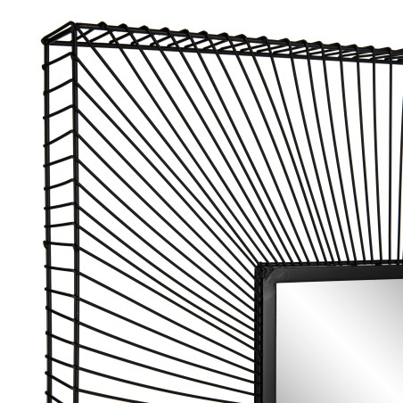 Miroir carré 90x90cm métal noir TOD