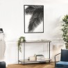TOD - Rectangular Wall Decoration 74x100cm Black Metal Palm Leaf