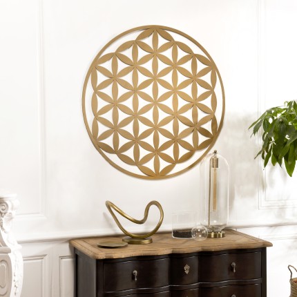 TOD - Round Metal Wall Decoration 95x95cm Golden Color
