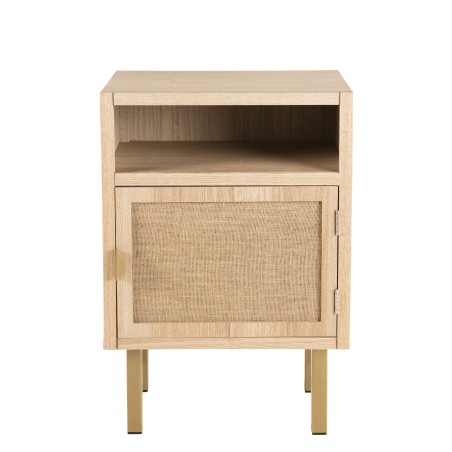 Chevet LAURA - 1 niche 1 porte toile de jute